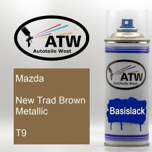 Mazda, New Trad Brown Metallic, T9: 400ml Sprühdose, von ATW Autoteile West.